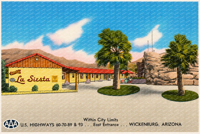 Wickenburg, AZ: La Siesta, within city limits, U.S. highways 60-70-89 & 93- east entrance- Wickenburg