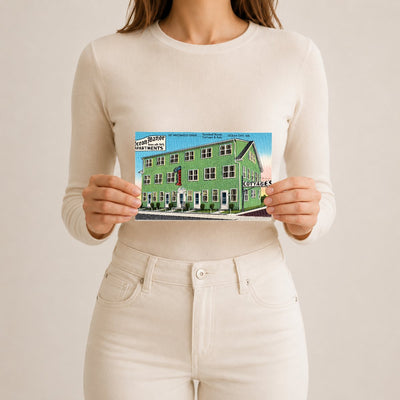 Ocean Manor Apartments, rooms with bath, 107 Wicomico Street, furnished rooms, cottages & apts. ... Ocean City, MD — Vintage Maryland Postcard