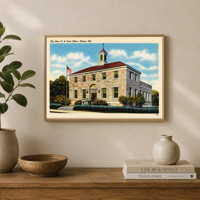 The new U. S. Post Office, Elkton, MD — Vintage Maryland Postcard