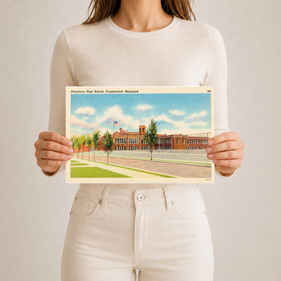 Allegheny High School, Cumberland, Maryland — Vintage Maryland Postcard