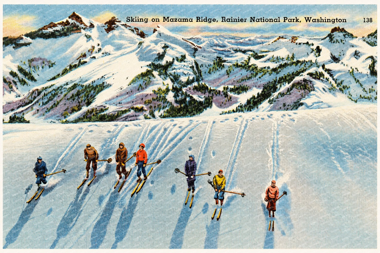 Mount Rainier National Park, WA: Skiing on Mazama Ridge, Rainier National Park