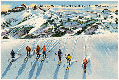 Mount Rainier National Park, WA: Skiing on Mazama Ridge, Rainier National Park