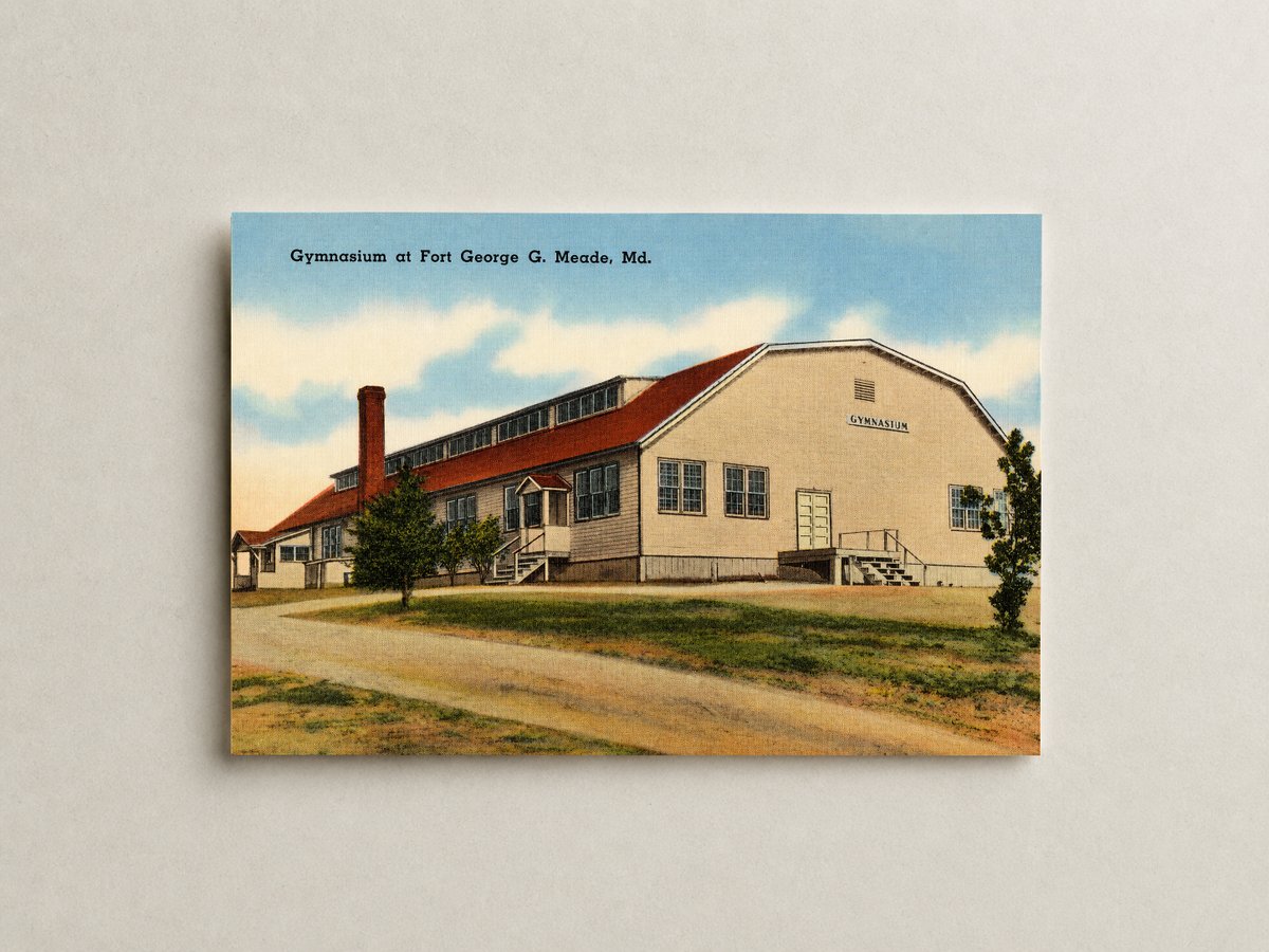Gymnasium at Fort George G. Meade, MD — Vintage Maryland Postcard
