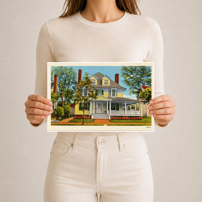 Residence and office of Dr. T. A. Tobin, Chiropractor, 18 N. Aurora St., Easton, Maryland — Vintage Maryland Postcard