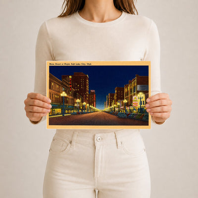 Salt Lake City, UT: Main Street at night, Slat Lake City