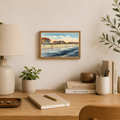 Bathing Beach and ocean front hotels, Ocean City, MD — Vintage Maryland Postcard