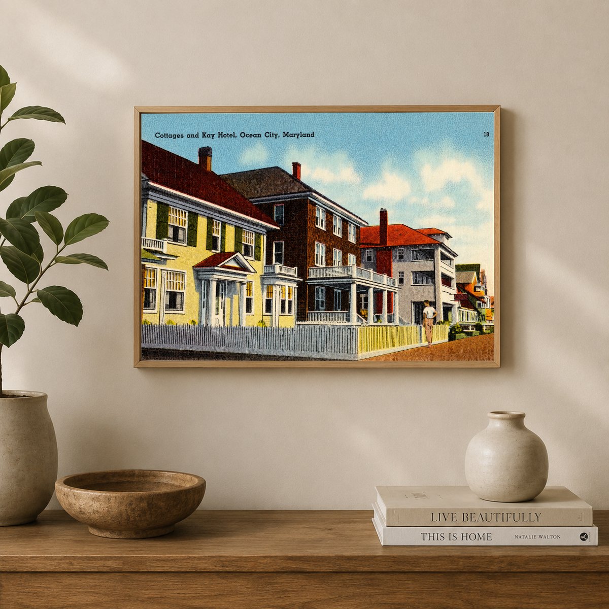 Cottages and Kay Hotel, Ocean City, Maryland — Vintage Maryland Postcard