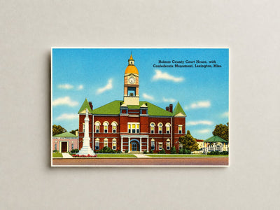 Lexington, MS: Holmes County Court House, with Confederate Monument