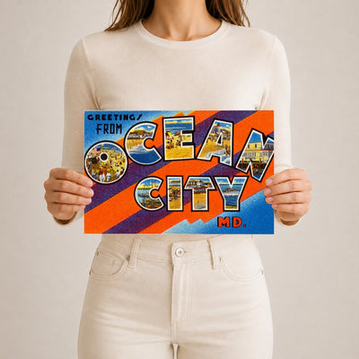 Greetings from Ocean City — Vintage Maryland Postcard