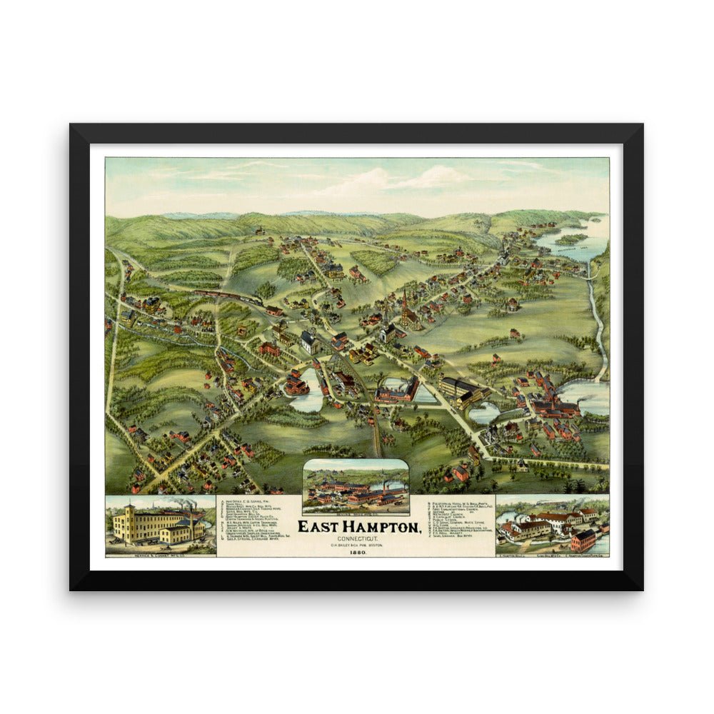 East Hampton, CT 1880 Framed - Available at KNOWOL