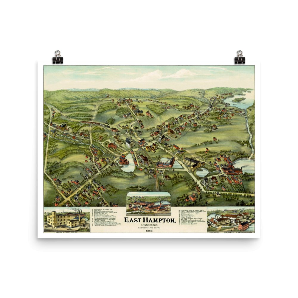 East Hampton, CT 1880 Map - Available at KNOWOL