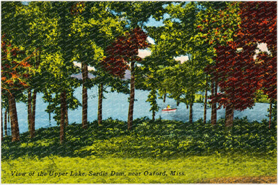 Sardis Lake, MS: View of the upper lake, Sardis Dam, near Oxford
