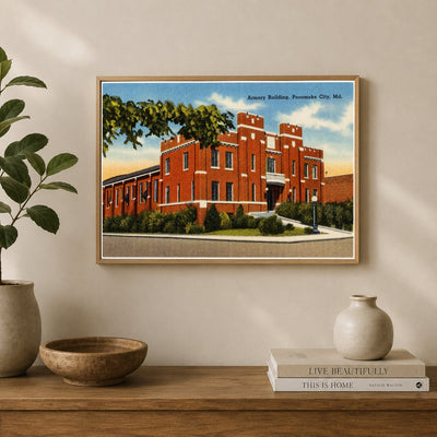 Armory building, Pocomoke City, MD — Vintage Maryland Postcard