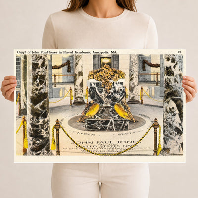 Crypt of John Paul Jones in Naval Academy, Annapolis, MD — Vintage Maryland Postcard