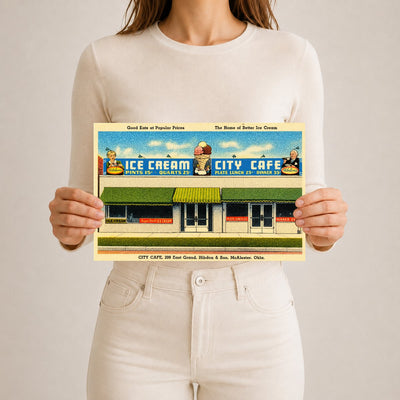 McAlester, OK: Good eats at popular prices, the home of better ice cream, City Café, 209 East Grand, Hibdon & Son