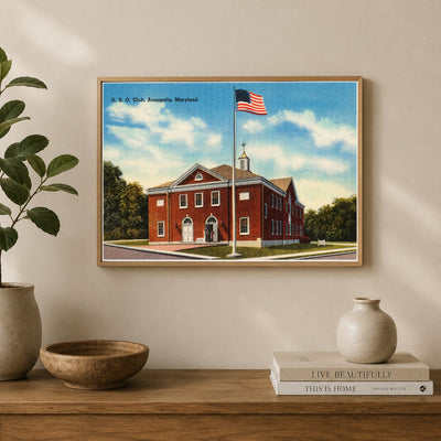 U. S. O. Club, Annapolis, Maryland — Vintage Maryland Postcard