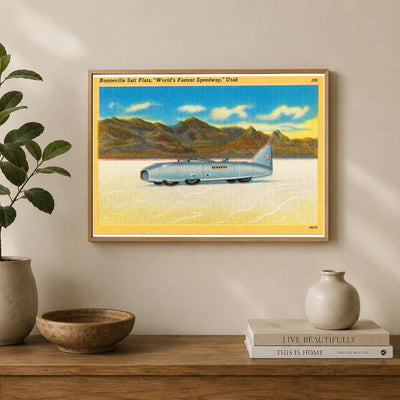 Bonneville Salt Flats, UT: Bonneville Salt Flats, "World's fastest speedway." Utah