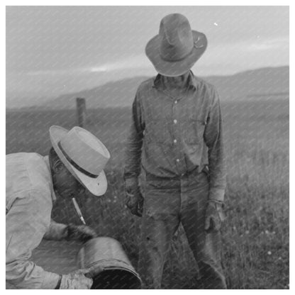 Eddie Cruzen Mixing Blue Vitriol at Cruzen Ranch 1941 - Available at KNOWOL