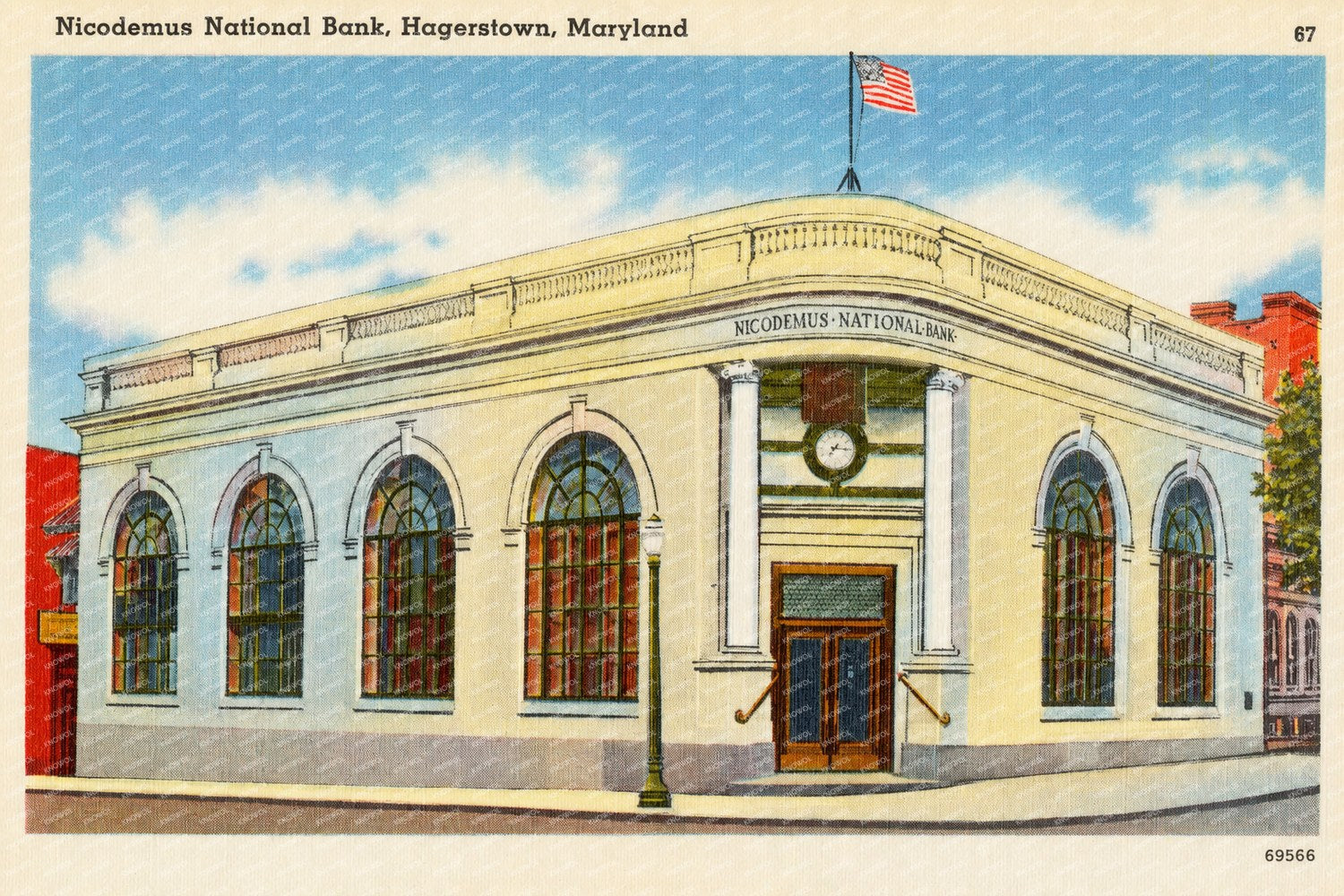 Nicodemus National Bank, Hagerstown, Maryland — Vintage Maryland Postcard