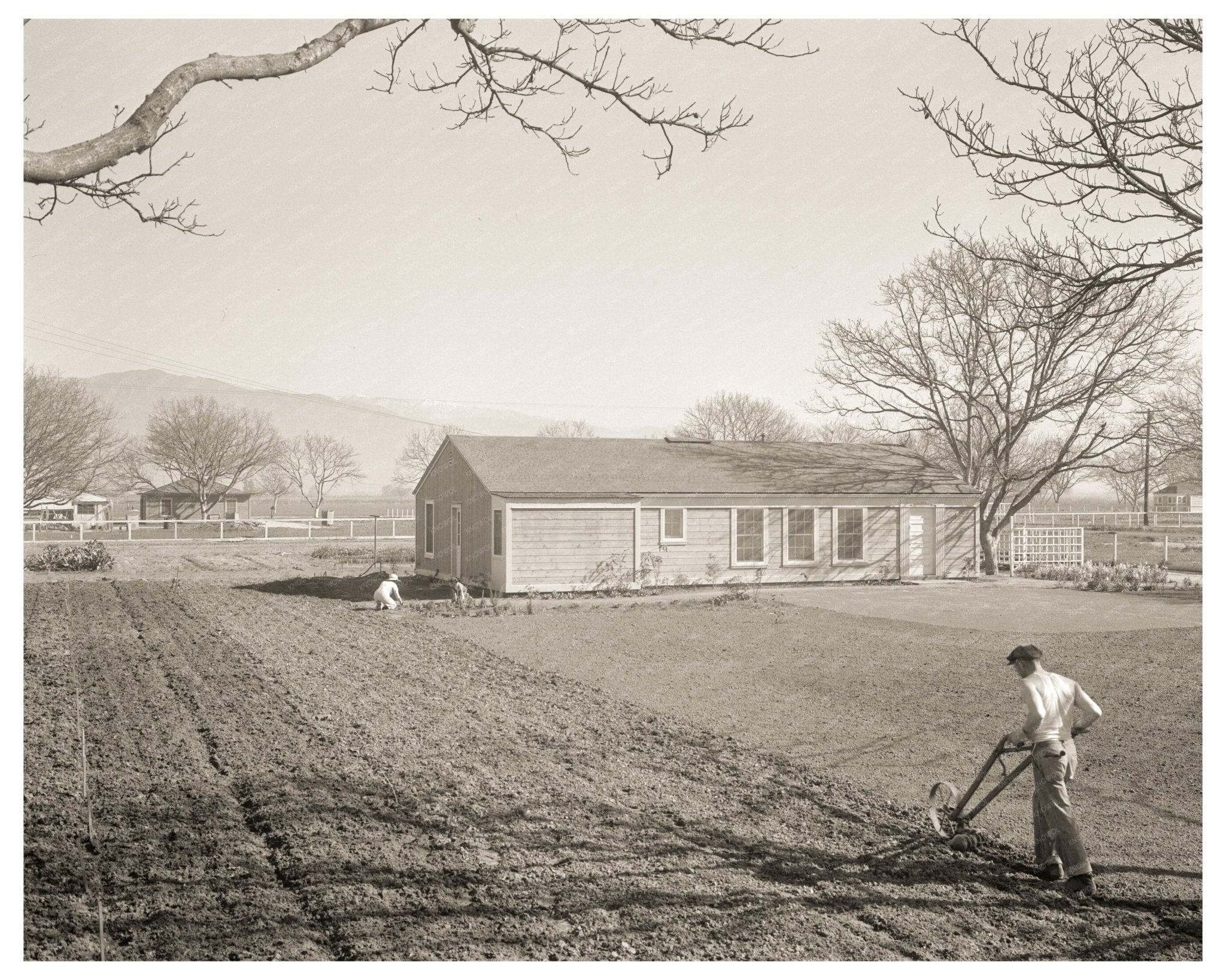 El Monte Federal Subsistence Homesteads Family February 1936 Vintage Image - Available at KNOWOL