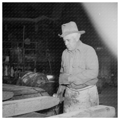 El Paso 1950 Workman Trimming Ingot at Phelps Dodge Plant - Available at KNOWOL