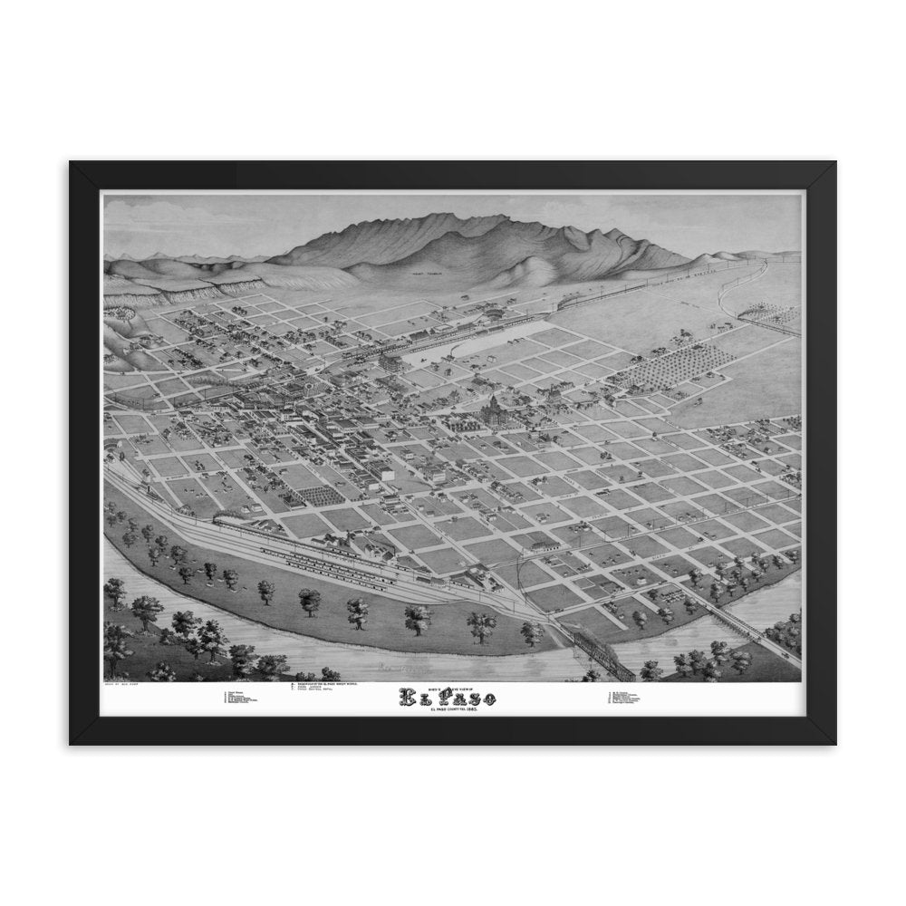 El Paso, TX 1885 Framed - Available at KNOWOL