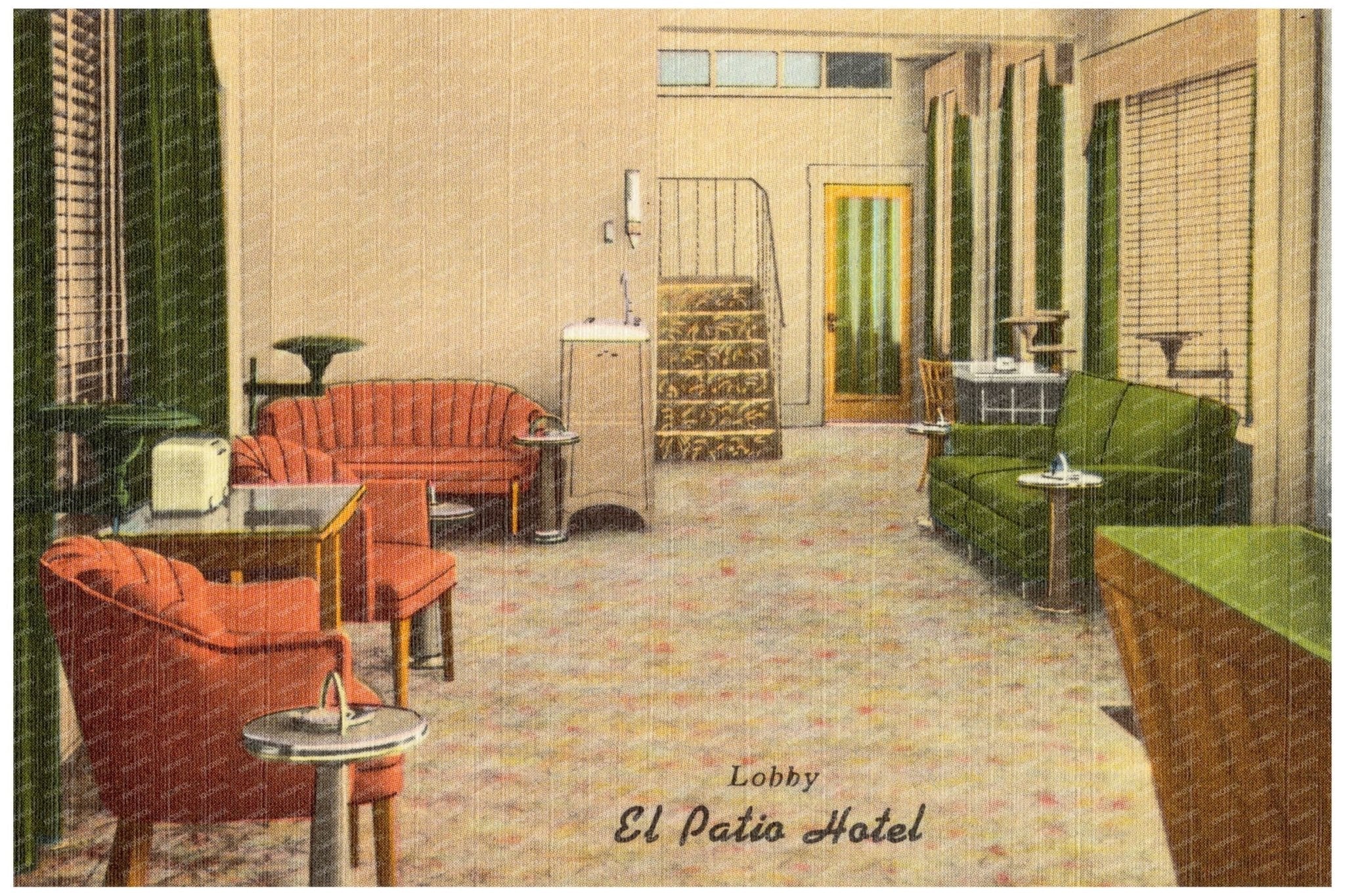 El Patio Hotel Santa Fe Vintage Postcard 1930 - 1945 - Available at KNOWOL