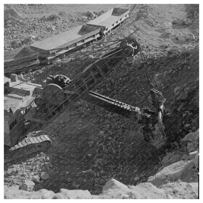 Electric Shovel Loading Ore Train in Morenci Arizona 1950s - Available at KNOWOL