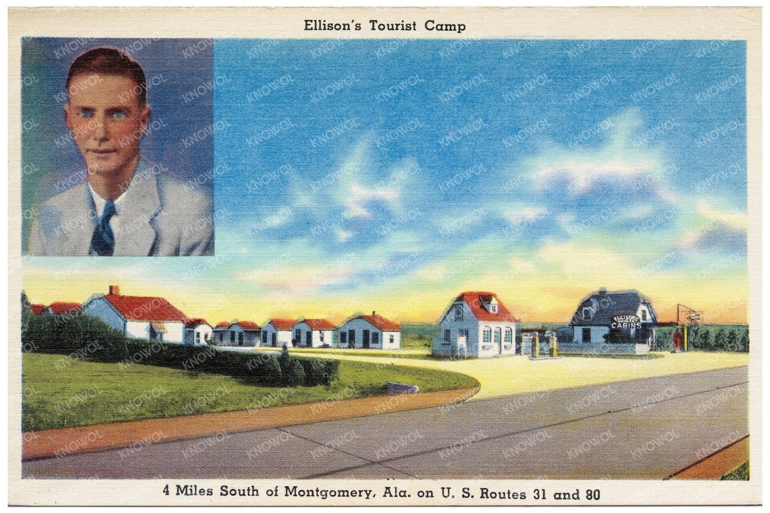 Ellisons Tourist Camp Vintage Postcard 1930 - 1945 - Available at KNOWOL