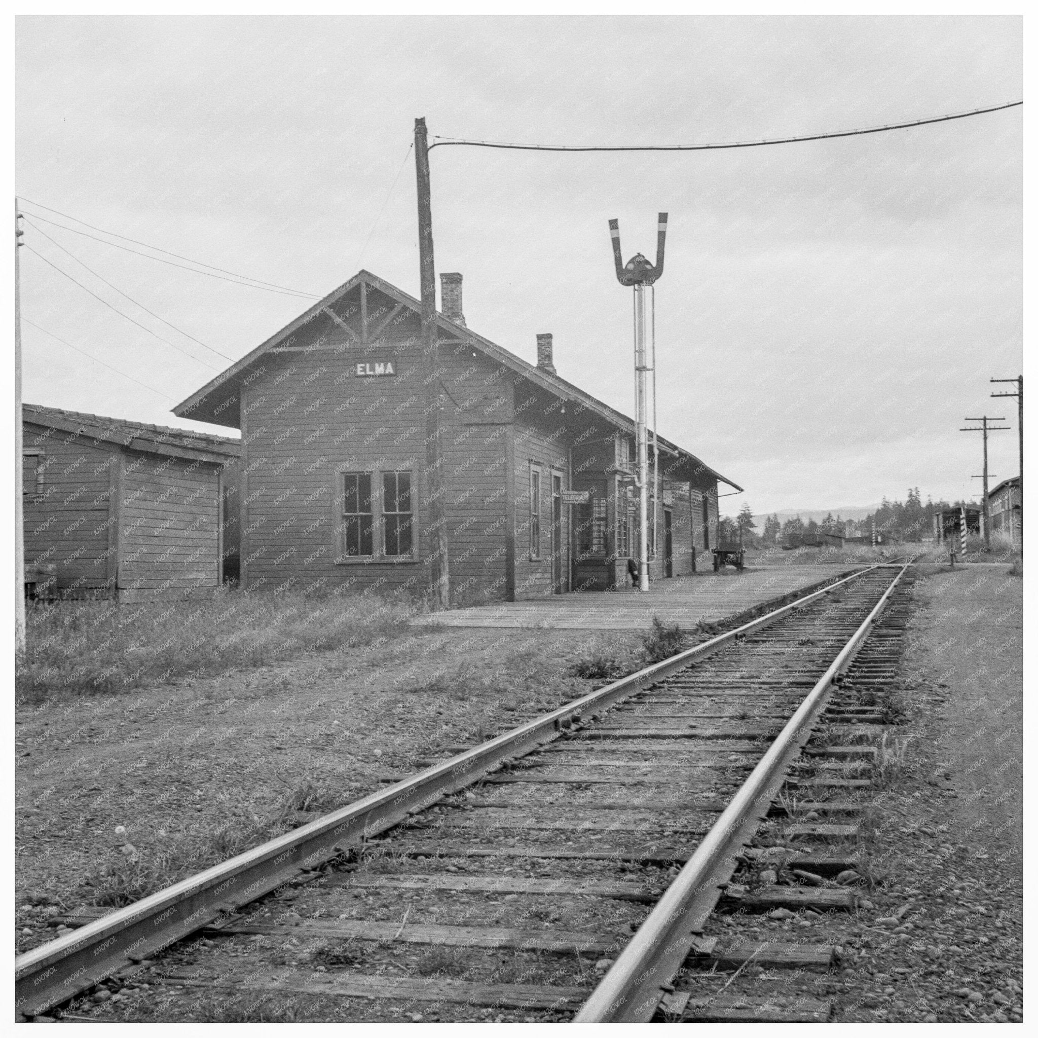 Elma Railroad Station August 1939 Pacific Northwest - Available at KNOWOL