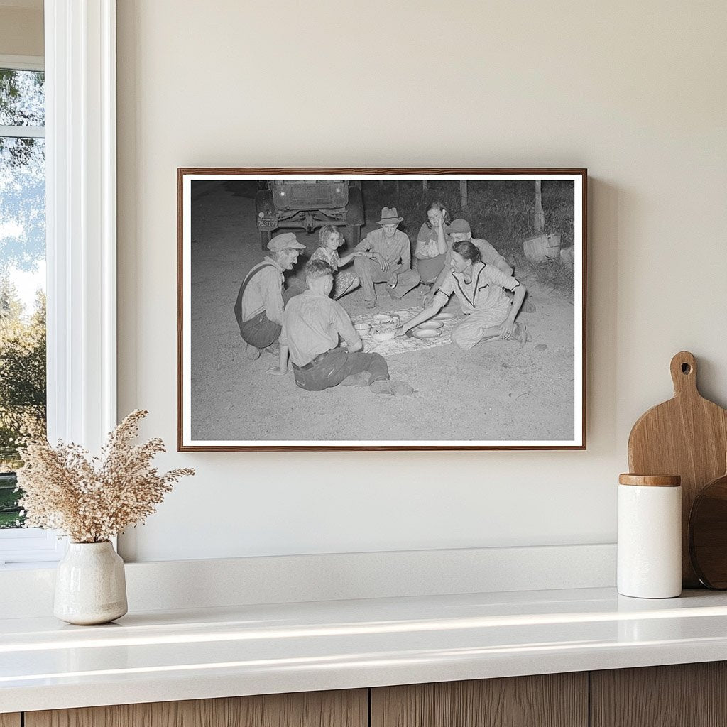 Elmer Thomas Family Dining by Roadside July 1939 - Available at KNOWOL