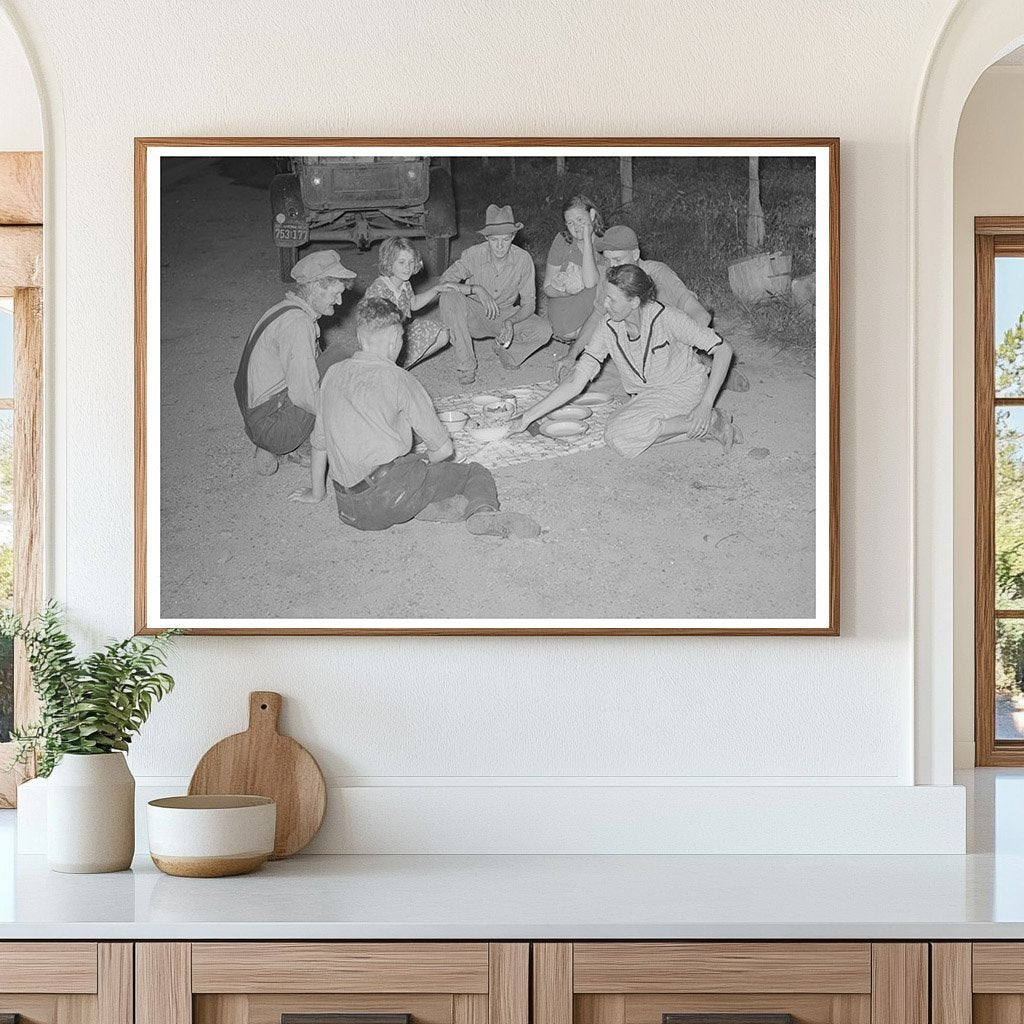 Elmer Thomas Family Dining by Roadside July 1939 - Available at KNOWOL