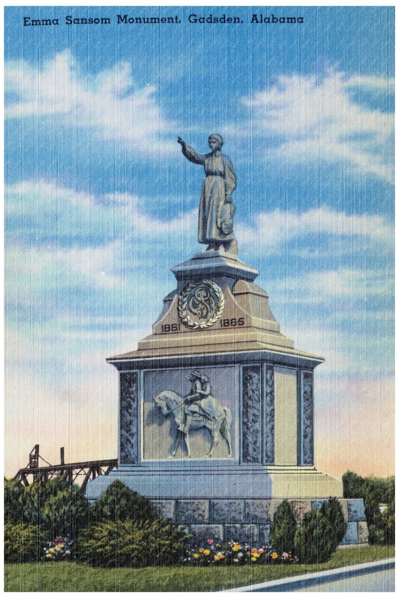 Emma Sansom Monument Vintage Postcard 1930 - 1945 - Available at KNOWOL