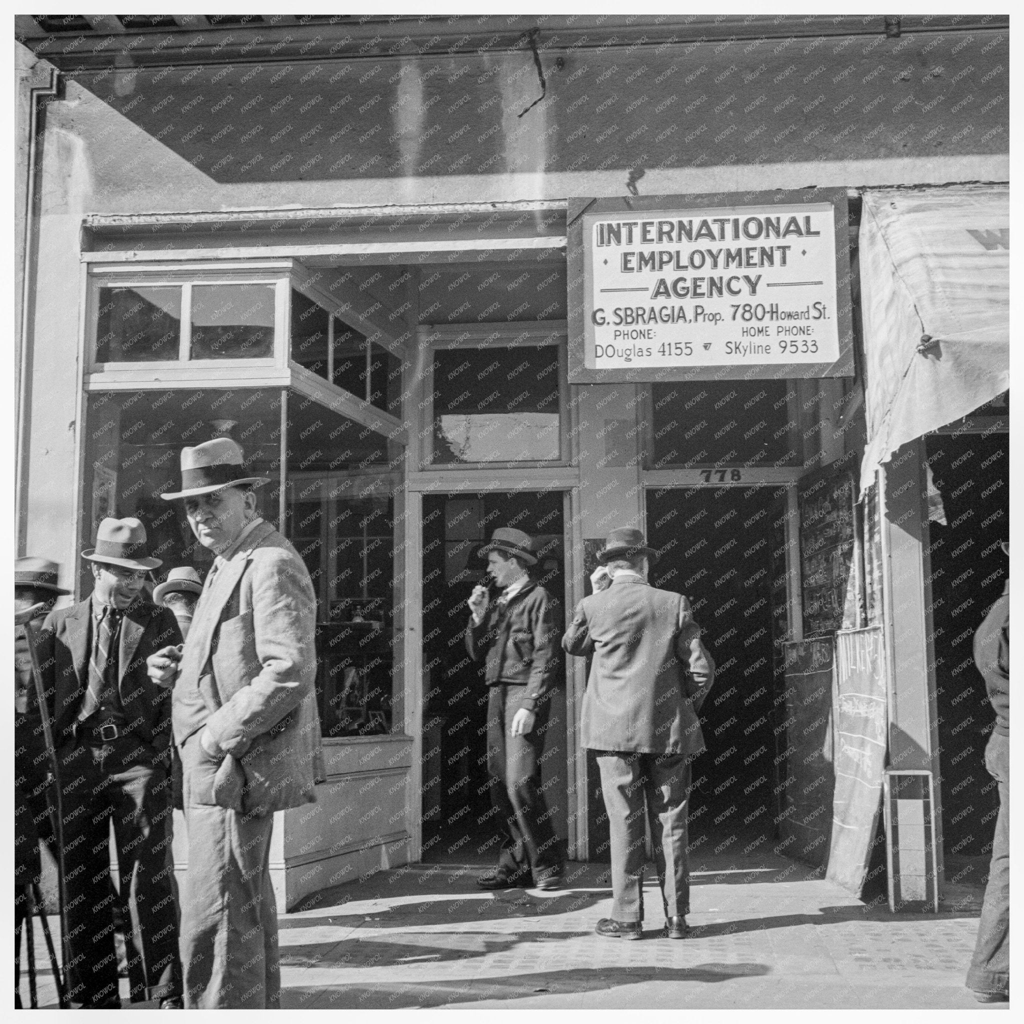 Employment Agency on Howard Street San Francisco 1937 - Available at KNOWOL