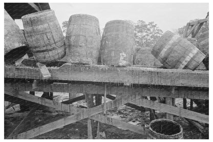 Empty Turpentine Barrels State Line Mississippi 1938 - Available at KNOWOL