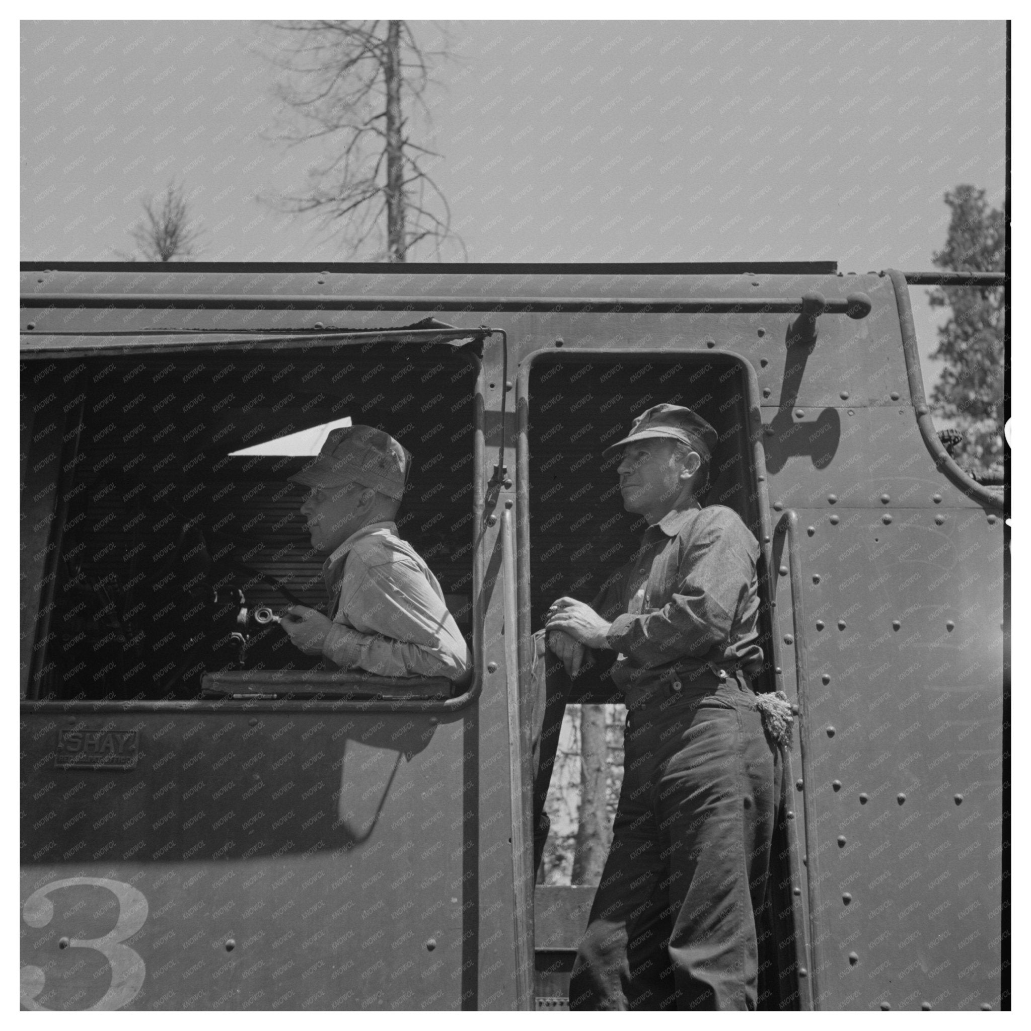 Engineer and Fireman of Log Train Malheur National Forest 1942 - Available at KNOWOL