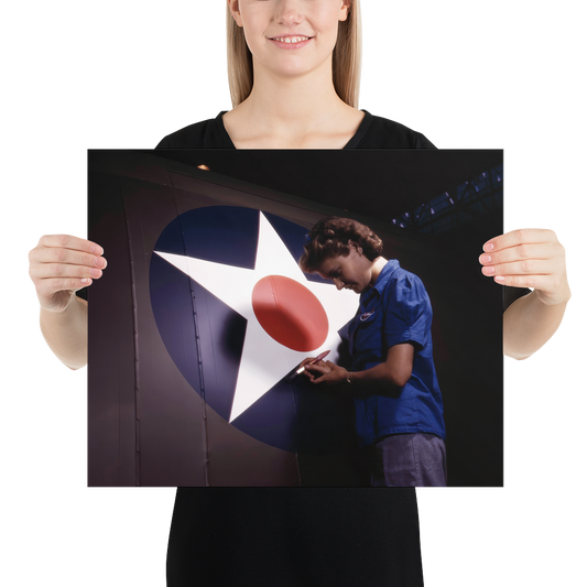 TN - Woman Paints Insignia on A-31 Vengeance Dive Bomber, WWII 1943