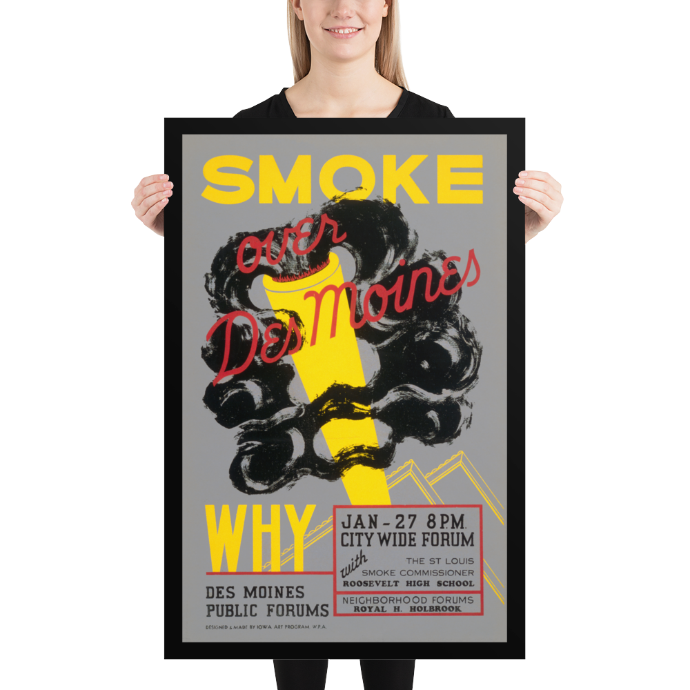 Smoke Over Des Moines - Vintage WPA Poster