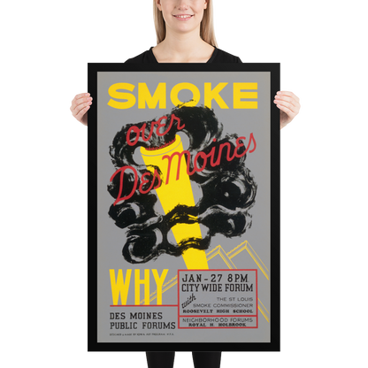 Smoke Over Des Moines - Vintage WPA Poster