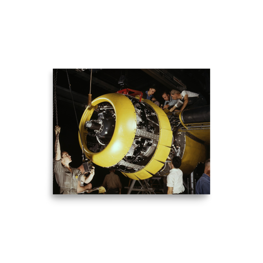 CA - Assembly of a Fairfax B-25 Bomber's Engine, North American Aviation, Inglewood, Calif - Alfred T. Palmer - 1942