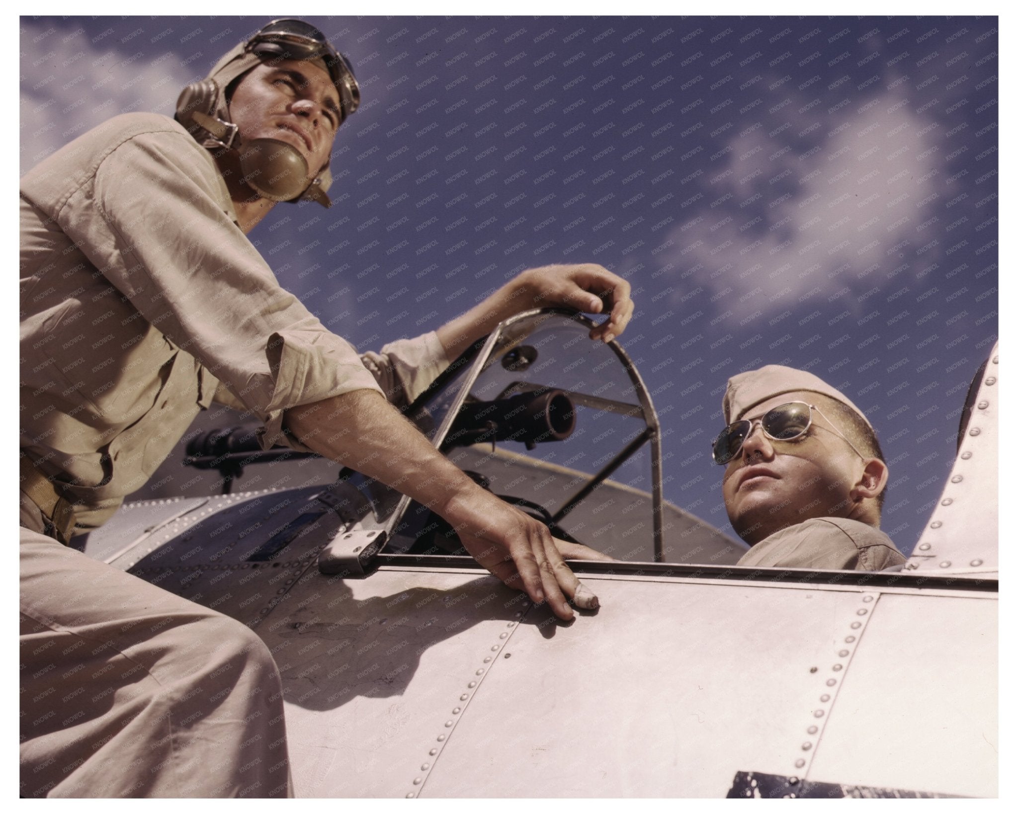 Ensign Noressey and Cadet Thanas at Naval Air Base 1942 - Available at KNOWOL