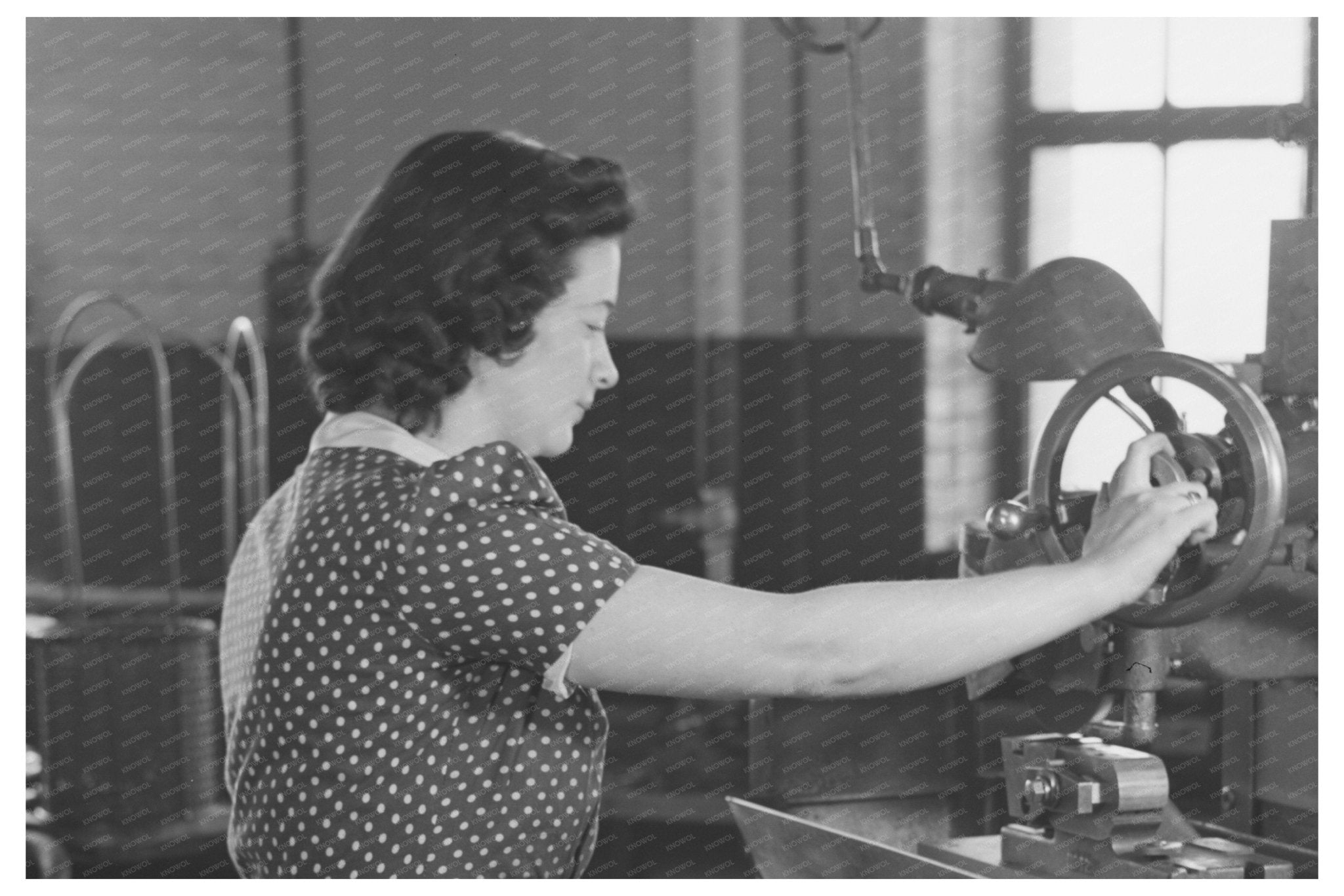 Estelle Wilson at Boston Razor Blade Plant February 1942 - Available at KNOWOL