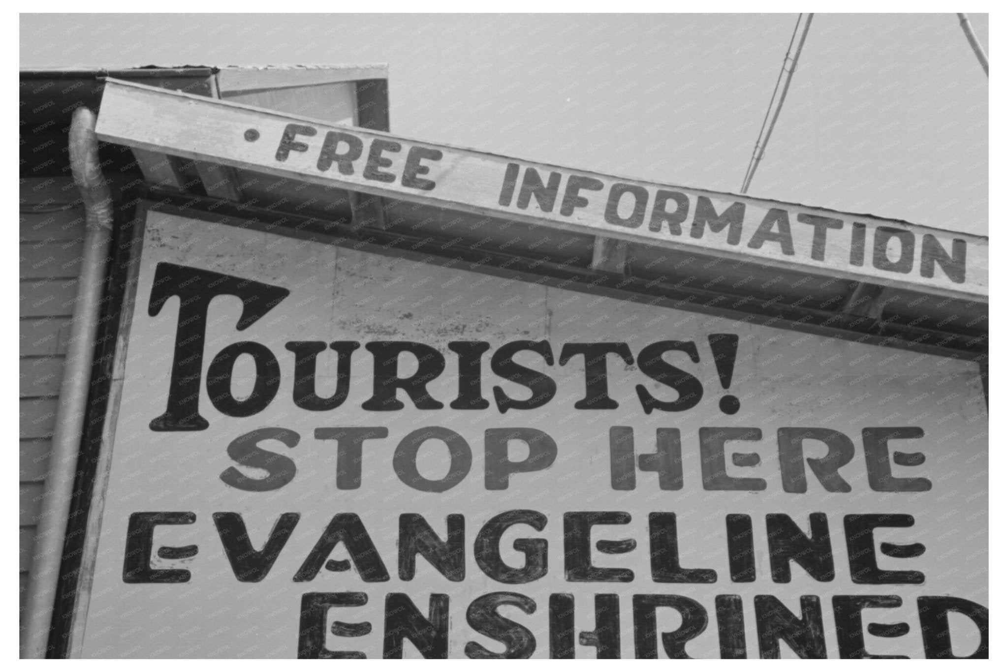 Evangeline Museum Sign Saint Martinville Louisiana 1938 - Available at KNOWOL