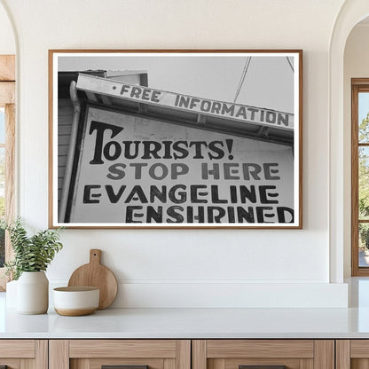 Evangeline Museum Sign Saint Martinville Louisiana 1938 - Available at KNOWOL