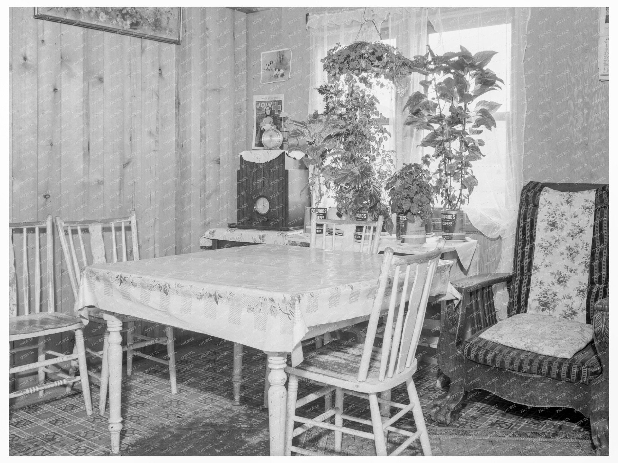 Evenson Family Cabin Interior Idaho 1939 - Available at KNOWOL