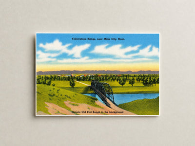 Miles City, MT: Yellowstone Bridge, near Miles City, Mont., historic Old Fort Keogh in the background