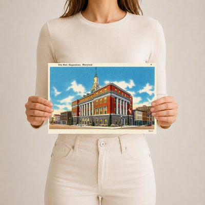 City Hall, Hagerstown, Maryland — Vintage Maryland Postcard