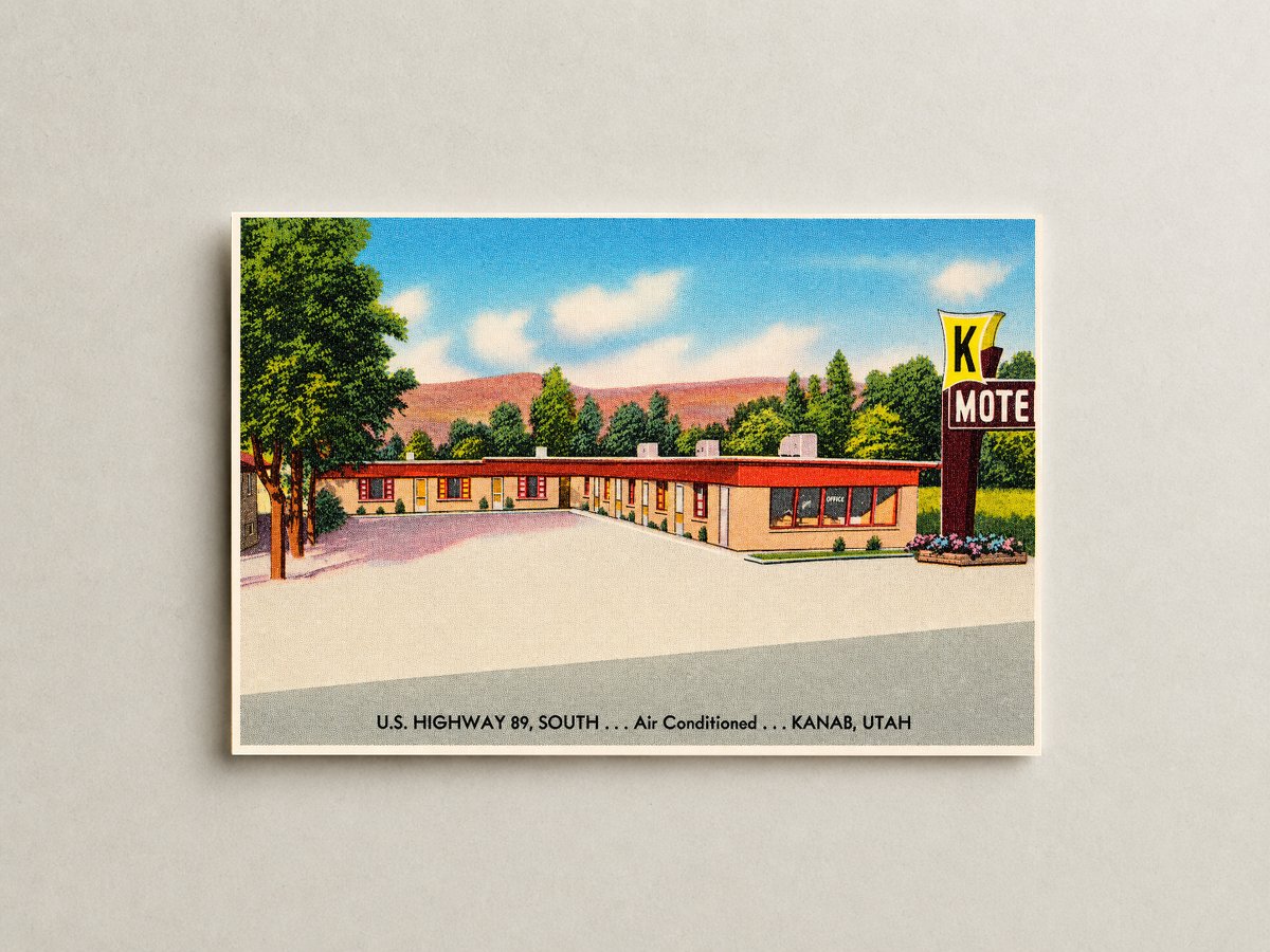 Kanab, UT: K Motel, U.S. Highway 89, south... Air conditioned... Kanab