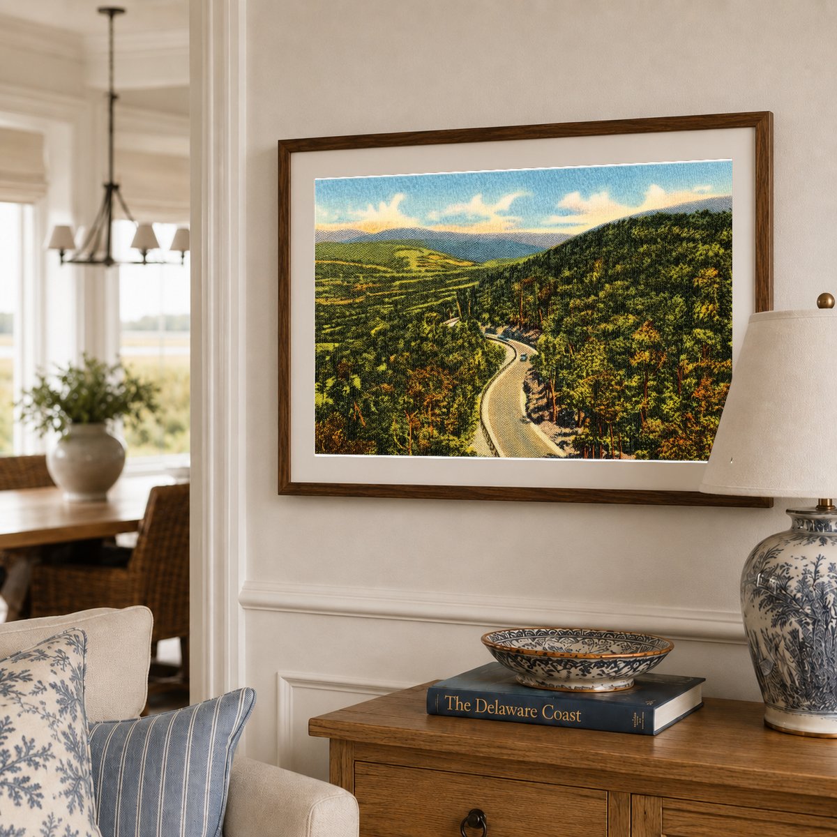Road winding through mountains — Vintage Maryland Postcard