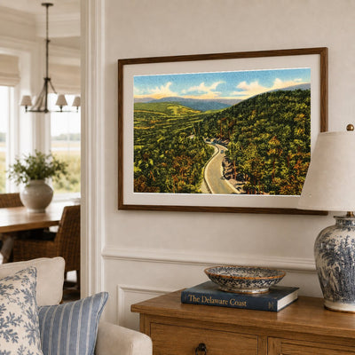Road winding through mountains — Vintage Maryland Postcard